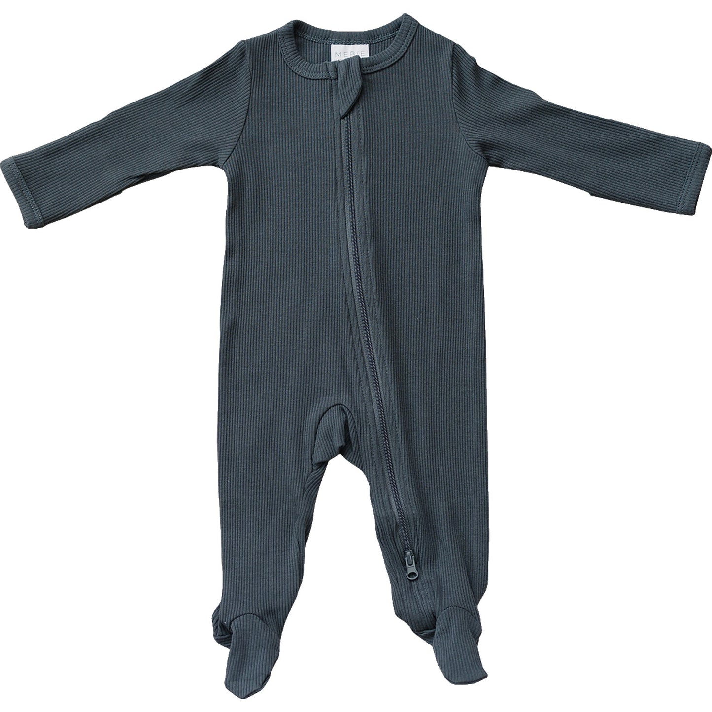 Charcoal Organic Cotton Ribbed Zipper – Mebie Baby