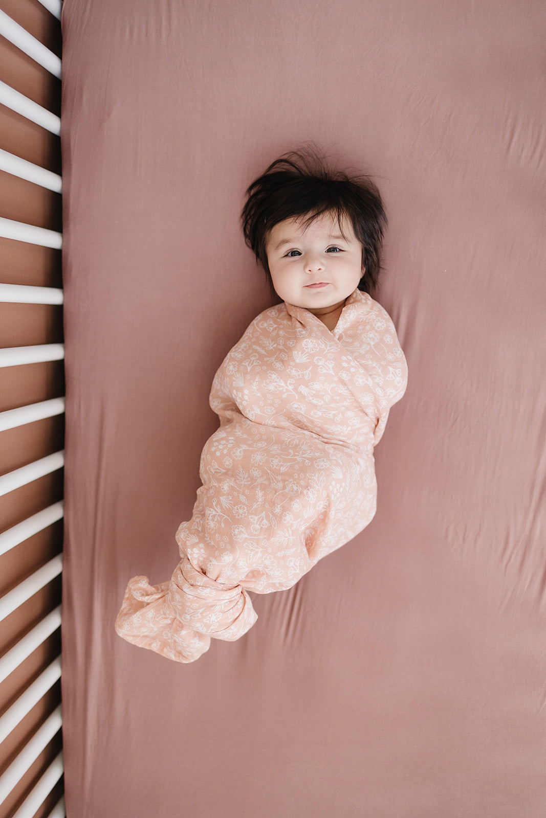 Dusty Rose Bamboo Stretch Crib Sheet Mebie Baby