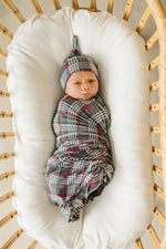 Green Plaid Bamboo Newborn Knot Hat