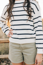 Navy Stripe Adult Knit Sweater