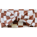 Rust Checkered Bamboo Head Wrap