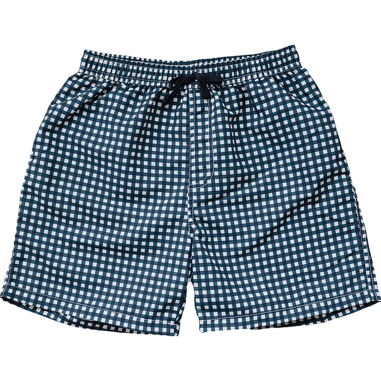 Navy Gingham Adult Men's Swim Shorts