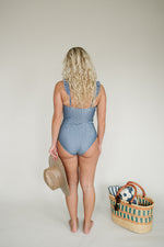 Navy Gingham Women’s One-Piece