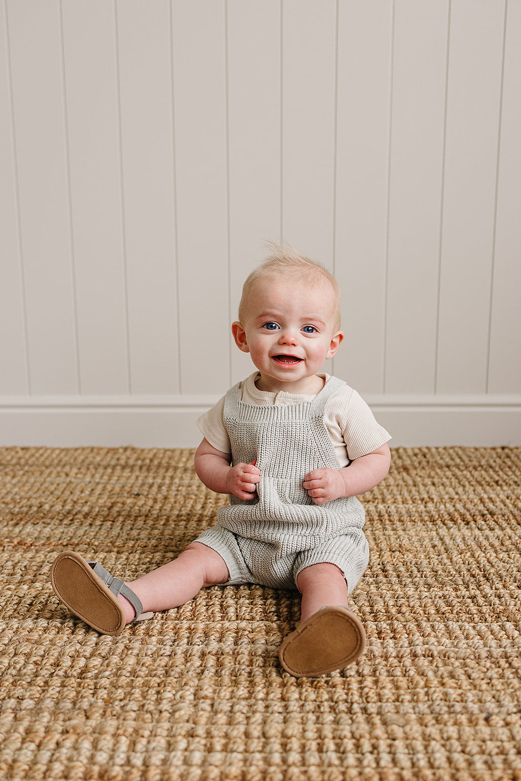 Heather Grey Pocket Knit Overalls