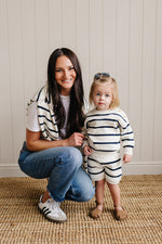 Navy Stripe Adult Knit Sweater