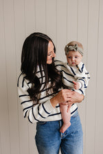 Navy Stripe Adult Knit Sweater