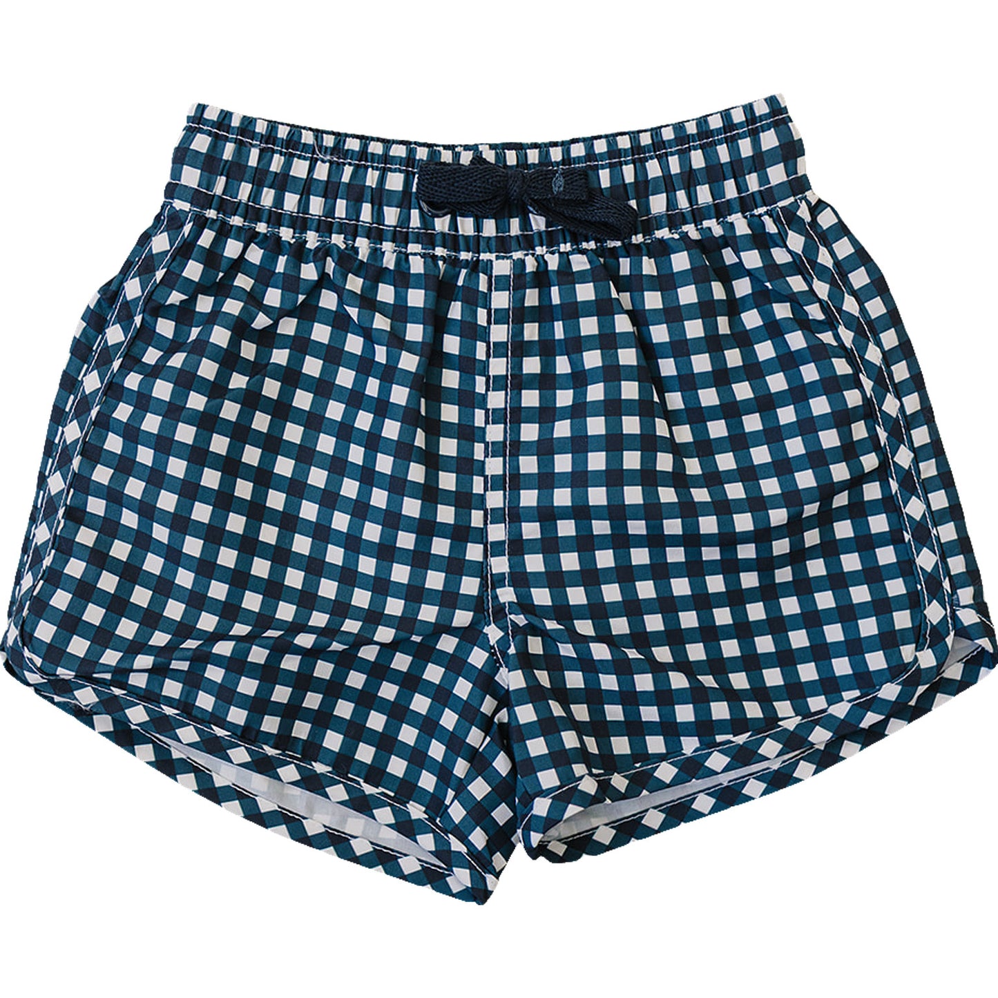 Navy Gingham Swim Shorts