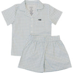 Light Blue Gingham Short Pajama Set