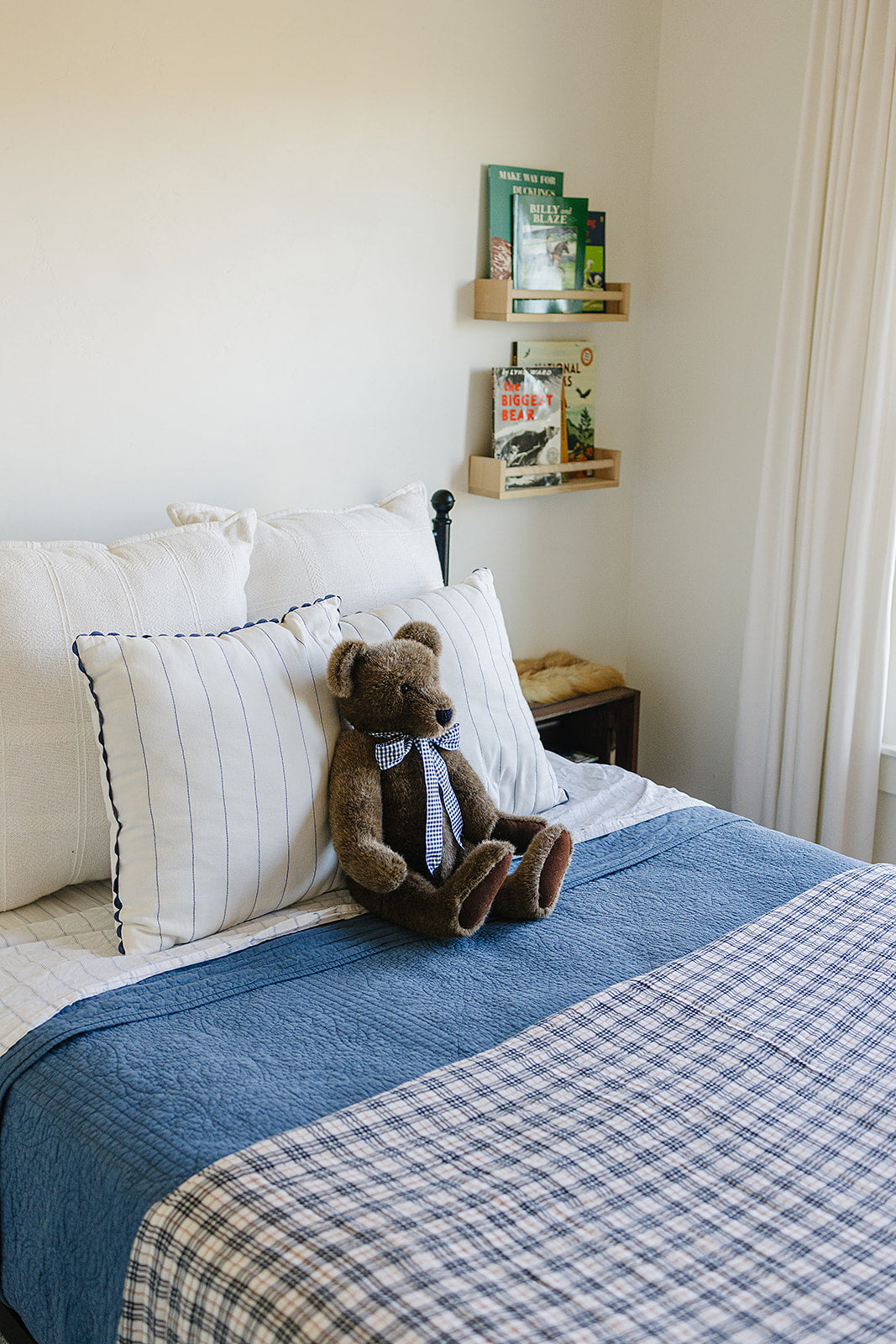 Vintage Plaid + Navy Plaid Twin Muslin Quilt