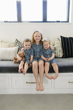 Navy Gingham Short Pajama Set