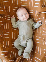 Green Organic Cotton Ribbed Zipper – Mebie Baby