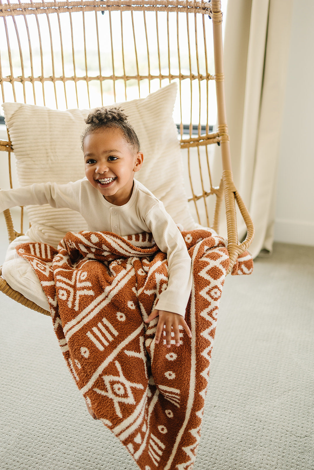 Rust boho outlet throw blanket