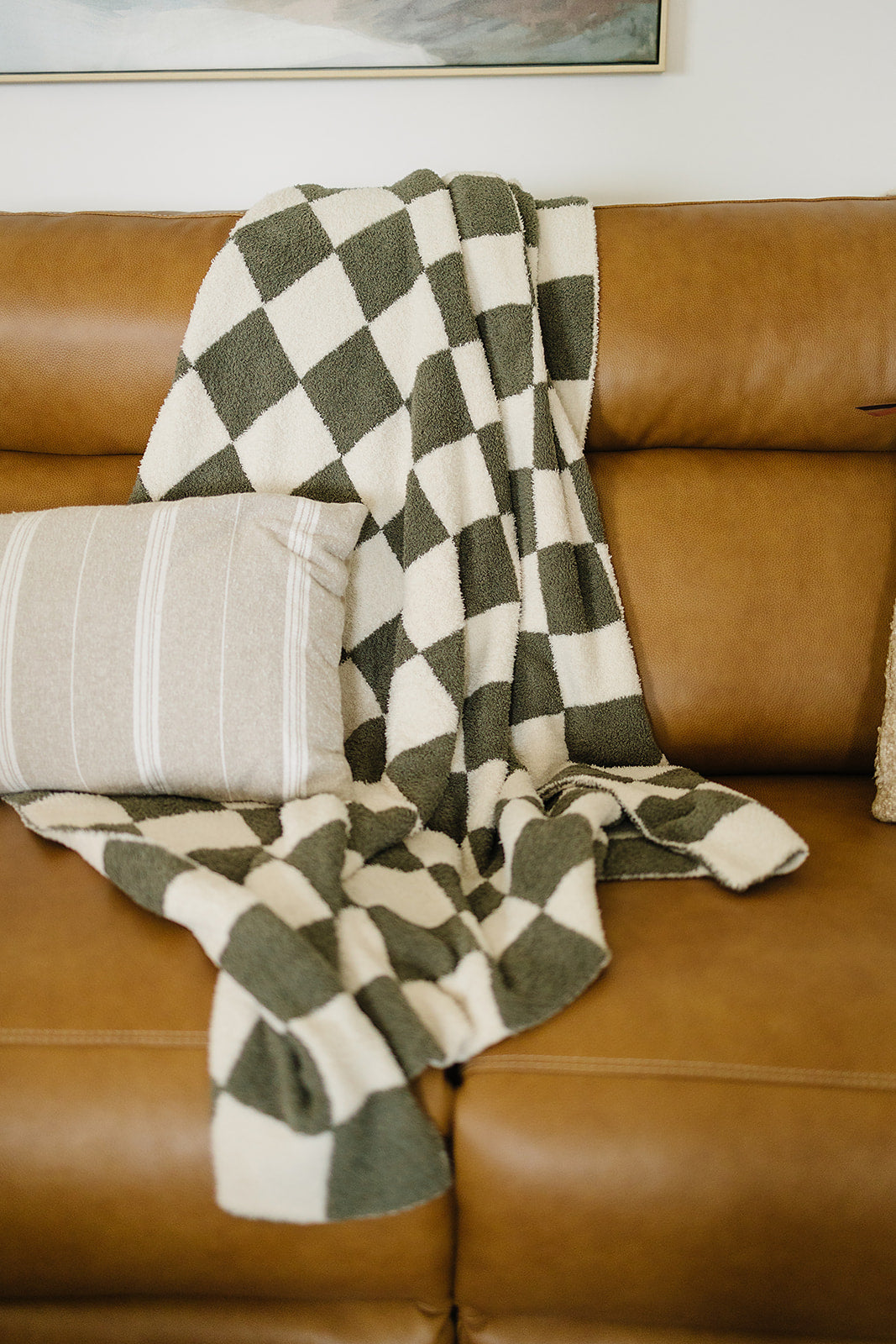 Green plaid throw online blanket