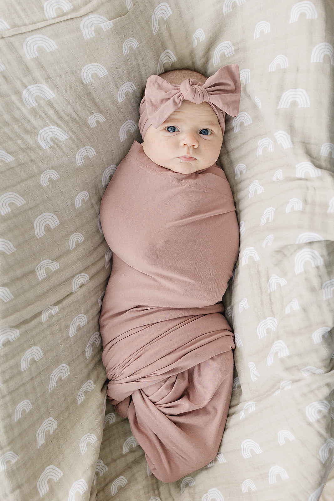 Mebie Baby Dusty Rose Bamboo Stretch Swaddle