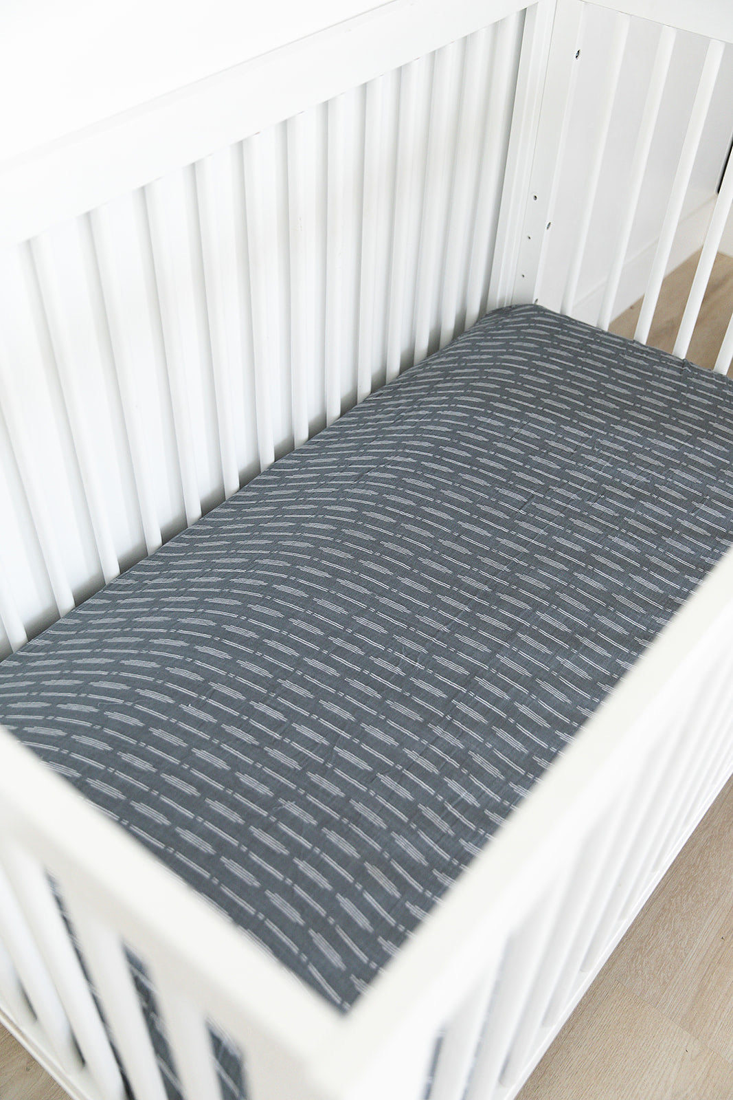 Dusty blue crib sheet sale